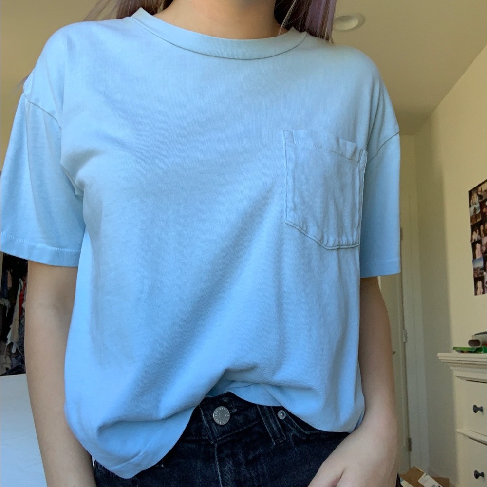 Vintage Blue Pocket Tee Shirt
